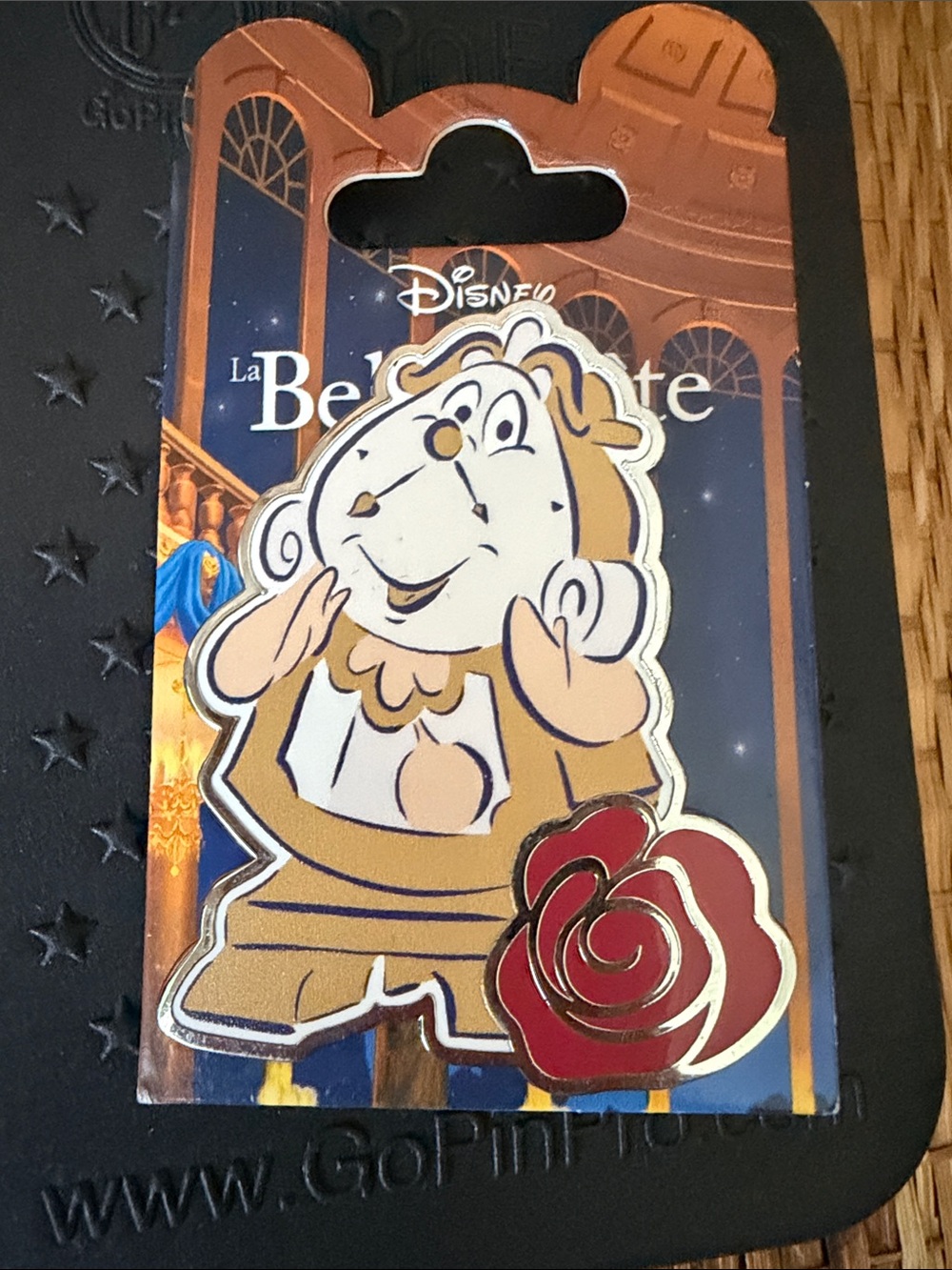 Disneyland Paris Open Edition enamel pin featuring Cogsworth